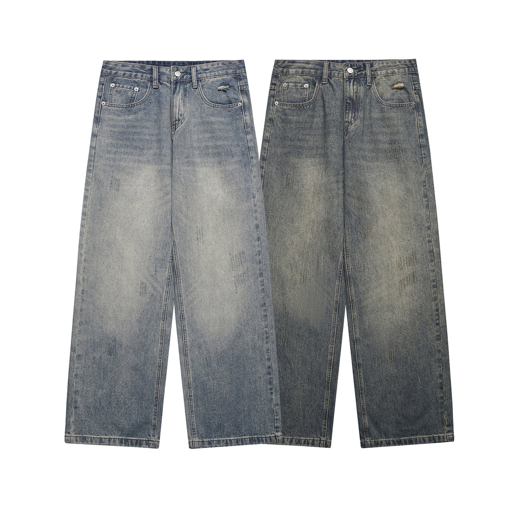 Distressed Oversized Straight Loose Wide Leg Denim Pants