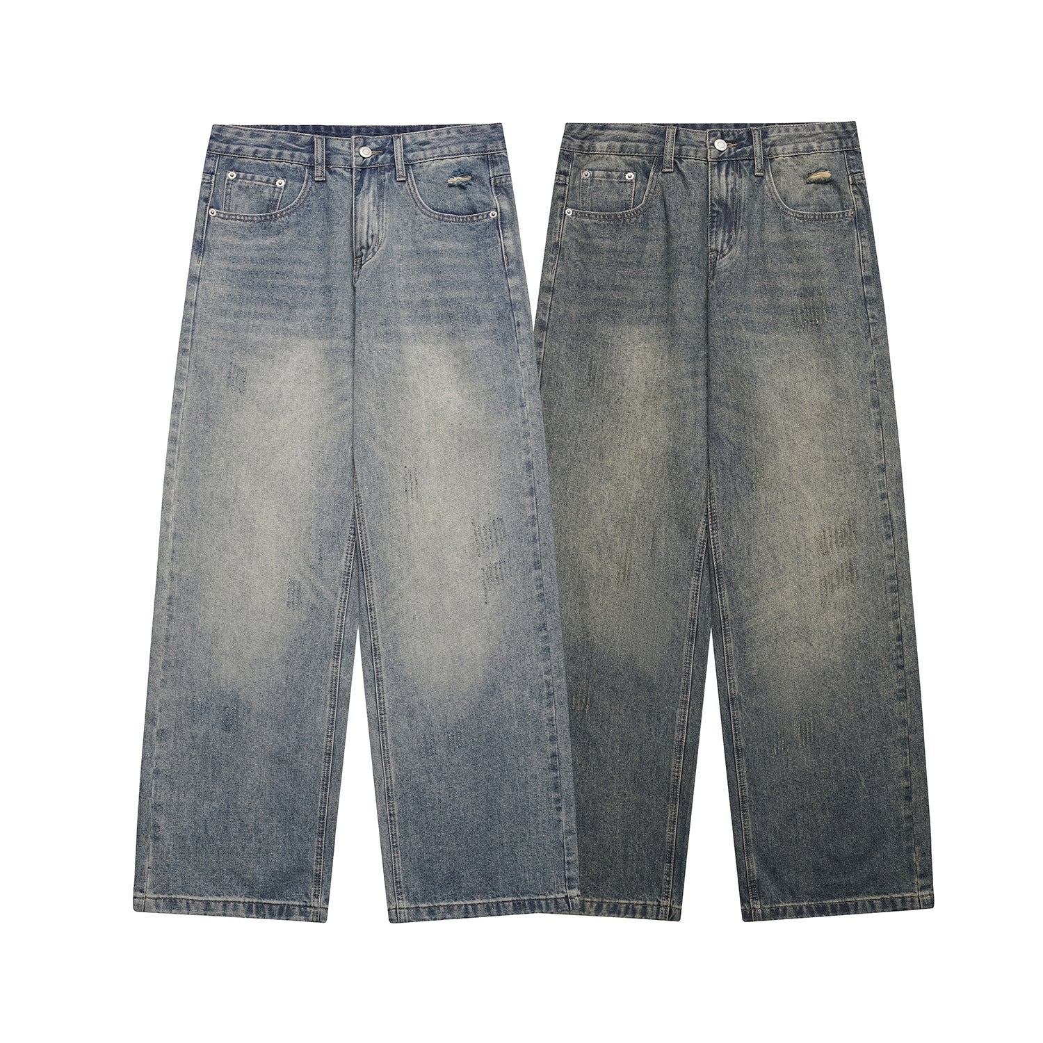 Distressed Oversized Straight Loose Wide Leg Denim Pants